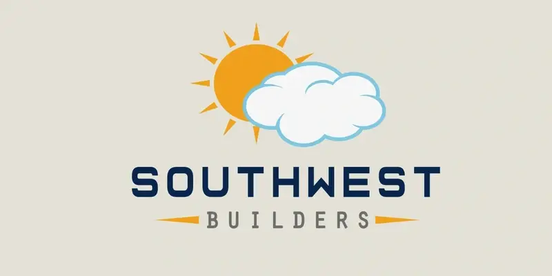 Southwest Builders logo featuring a sun and cloud, representing outdoor living space enhancements in San Diego County.