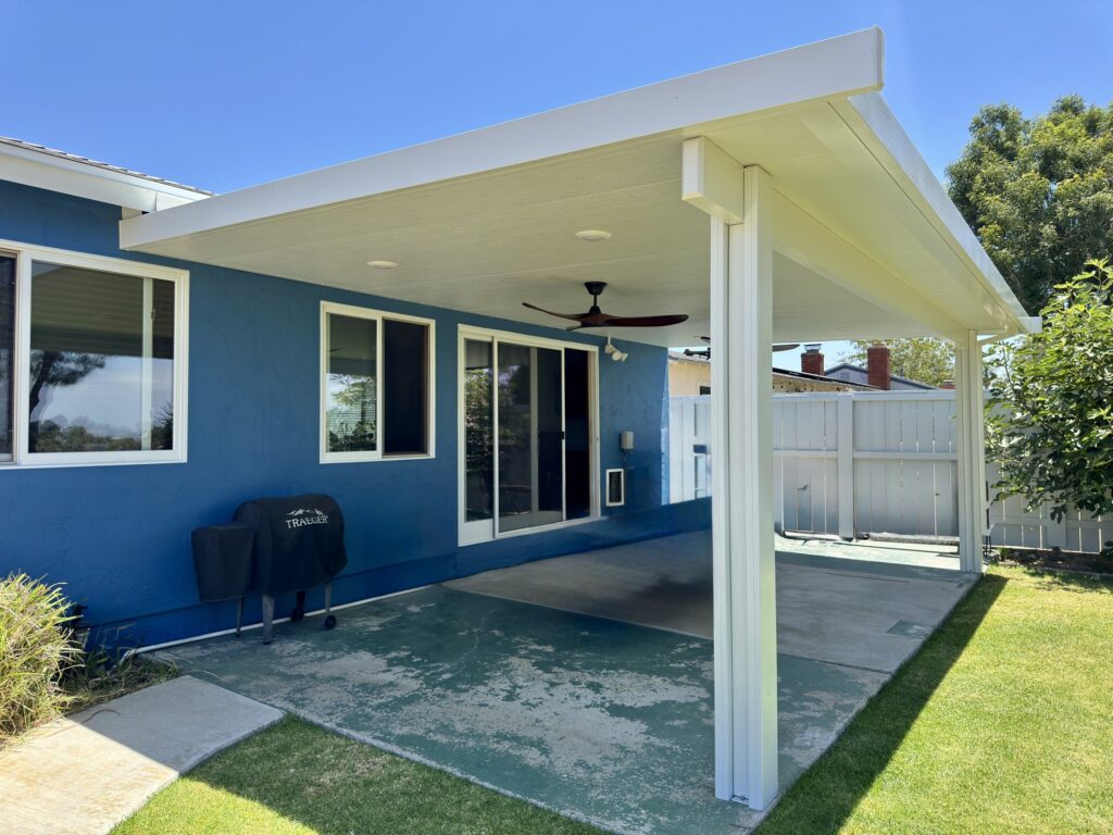 Southwest Builders - open two post Alumawood Elitewood Ultra patio cover in San Diego, CA