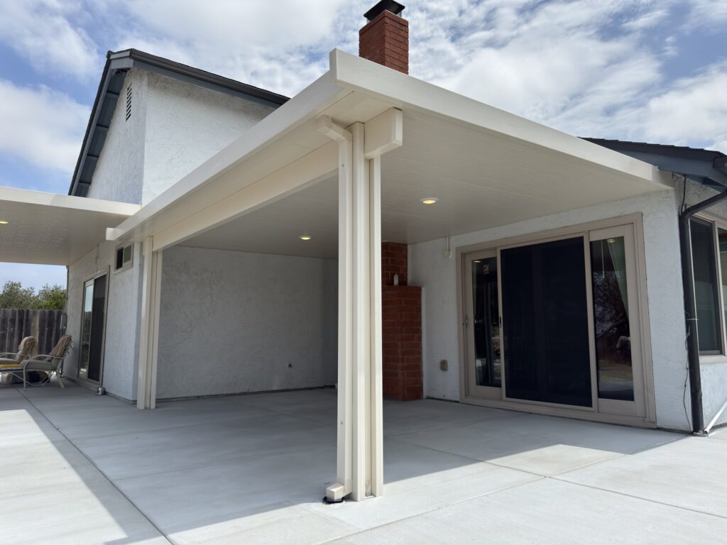 Southwest Builders - open air Alumawood insulated patio cover with steel reinforced posts in San Diego, CA
