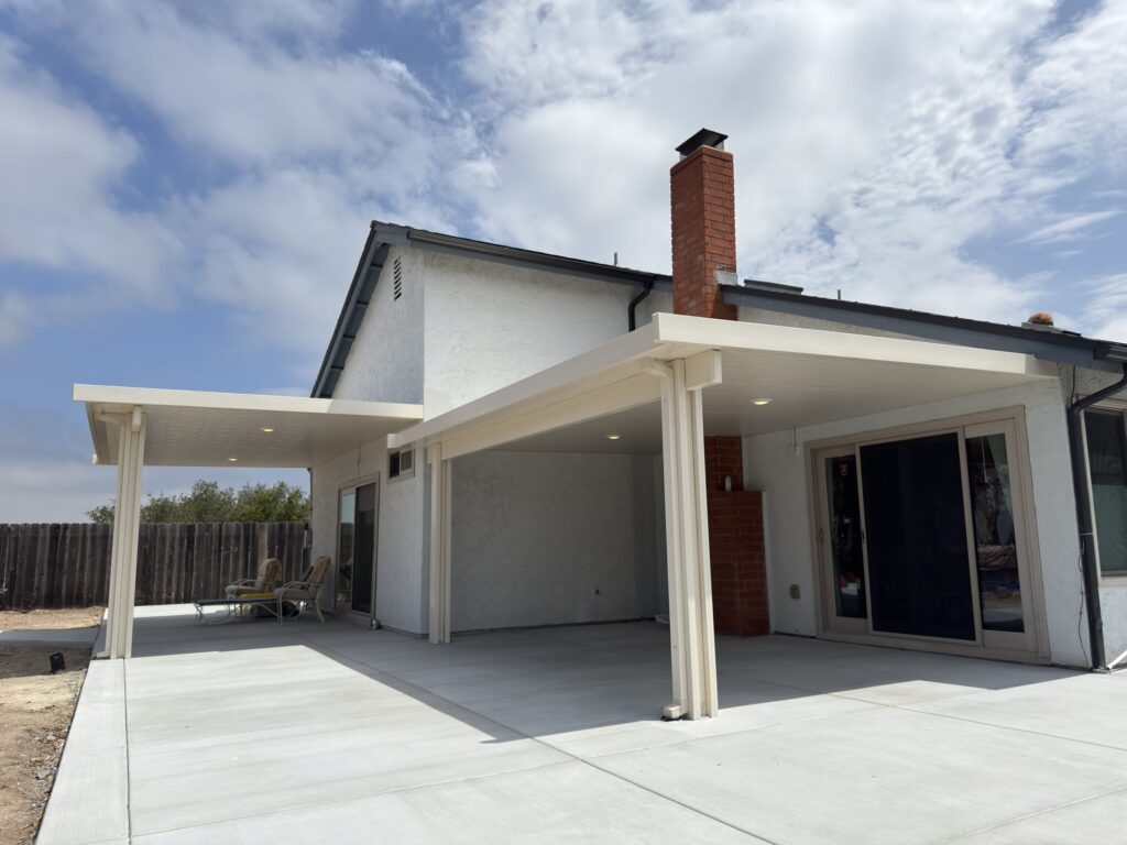 Southwest Builders - engineered header and posts on an Elitewood patio cover in San Diego, CA